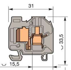 ABB Клемма DR4/8.P.ADO ADO 4мм.кв. земля, мини, DIN2 арт. 1SNA299632R0500