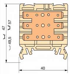ABB Клемма HD2,5/6.3.3G.3G.1, 6 quick-connect (fast on) 6,3x0,8мм, 2,5 мм.кв., горизонтальные арт. 1SNA190316R2700