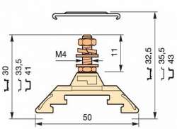 ABB Клемма HD4/9.F4.2.V0 1шпилька арт. 1SNA295392R2100