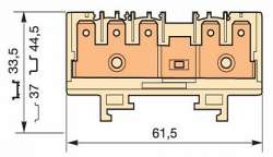 ABB Клемма HD6/9.5G, 5 quick-connect (fast on) 6,3x0,8мм, 6 мм. кв., вертикальные, с тестовым гнездом арт. 1SNA160621R0200