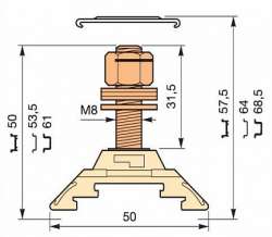 ABB Клемма HD70/22.F8.31 1шпилька арт. 1SNA295400R0600