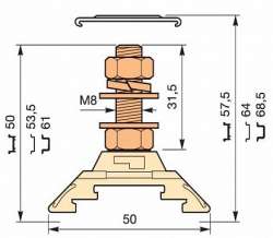 ABB Клемма HD70/22.F8.31.2 1шпилька арт. 1SNA295402R2400