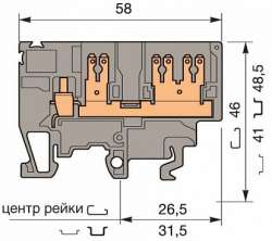 ABB Клемма M4/6.3G винт 4мм.кв. винтовой зажим 4 мм.кв., 1 quick connect (fast on) 6,3x0,8 мм, 2 quick connect (fast on) 6,3x0,8 мм арт. 1SNA115279R0200
