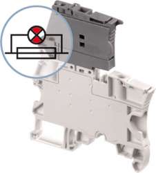 ABB Клемма ZS4-SF-R3 Держатель предохр. 5x20мм, 4мм. кв., с красным светодиодом- инд.ом сгор.предох. 115-250В арт. 1SNK506415R0000