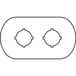 ABB MA6-1002 Шильдик для пластикового кнопочного поста (2 места) арт. 1SFA611930R1002