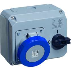 ABB MHS Розетка с выключателем и механической блокировкой 263MHS6W, 63A, 2P+E, IP67, 6ч арт. 2CMA167894R1000