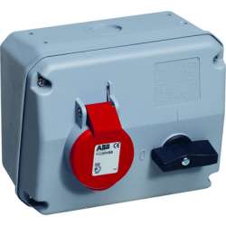 ABB MHS Розетка с выключателем и механической блокировкой 316MHS4, 16A, 3P+E, IP44, 4ч арт. 2CMA167629R1000
