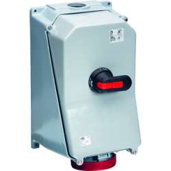 ABB MM Розетка металл. с выключателем и механической блокировкой 3125MM6, 125A, 3P+E, IP44, 6ч арт. 2CMA168048R1000