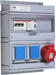 ABB MP Бокс MP16/1 с розетками в сборе, IP44, пластик арт. 2CMA168998R1000