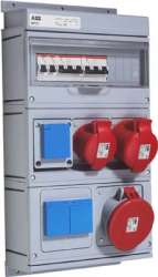 ABB MP Бокс MP63 с розетками в сборе, IP44, пластик арт. 2CMA168990R1000