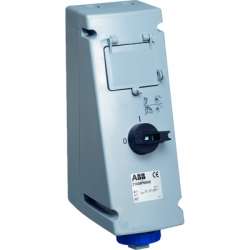 ABB MP Розетка с рубильником, механической блокировкой и Din рейкой на 4 модуля 232MP6WP, 32A, 2P+E, IP67, 6ч арт. 2CMA163172R1000