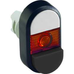 ABB MPD Кнопка двойная MPD18-11R (белая/черная-выступающая) красная линз а с текстом (ON/OFF) арт. 1SFA611147R1101