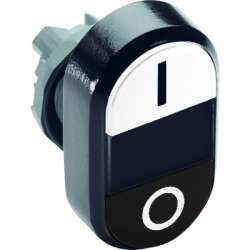 ABB MPD Кнопка двойная MPD6-11B (белая/черная) непрозрачная черная линза с текстом (I/O) арт. 1SFA611135R1106