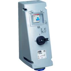 ABB MPR Розетка с рубильником, механической блокировкой и УЗО 232MPR6, 32А, 2Р+Е, IP44, 6ч арт. 2CMA167778R1000