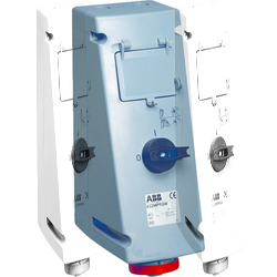 ABB MPR Розетка с рубильником, механической блокировкой и УЗО 416MPR6W, 16А, 3Р+N+Е, IP67, 6ч арт. 2CMA168075R1000