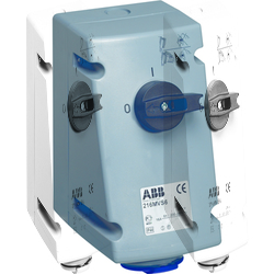 ABB MVS Розетка с выключателем и механической блокировкой 232MVS6, 32A, 2P+E, IP44, 6ч арт. 2CMA167692R1000