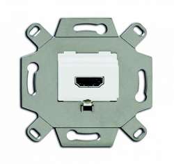 ABB Механизм HDMI-розетки/разъёма, HDMI-type A, Full HD, 20 полюсов, альпийский белый арт. 0230-0-0431