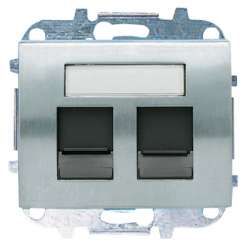 ABB NIE Olas Титан Накладка для 2-х суппортов/разъёмов типа 2017... и/или 2018..., со шторками арт. 8418.2 TT