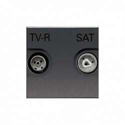 ABB NIE Zenit Антрацит Розетка TV-FM-SAT оконечная, 2 мод арт. N2251.7 AN