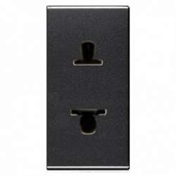 ABB NIE Zenit Антрацит Розетка б/з евроамериканский стандарт 1 мод арт. N2135 AN