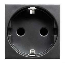 ABB NIE Zenit Антрацит Розетка с/з с защитными шторками, безвинт. зажим, 2 мод арт. N2288.6 AN