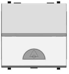 ABB NIE Zenit Антрацит Выключатель 1-клавишный кнопочный НО-контакт с символом Звонок 2 мод арт. N2204 AN
