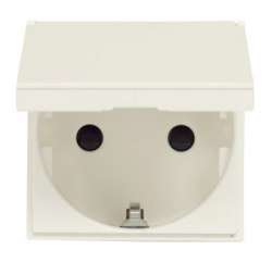 ABB NIE Zenit Бел Розетка с/з с защитными шторками с крышкой 2 мод арт. N2288.1 BL