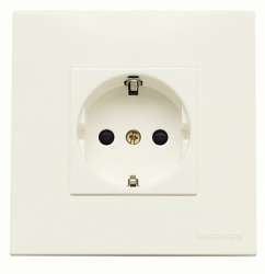 ABB NIE Zenit Бел Розетка с/з с защитными шторками в сборе с рамкой арт. N2288.2 BL