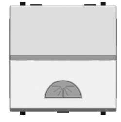 ABB NIE Zenit Бел Выключатель 1-клавишный кнопочный НО-контакт с символом Освещение 2 мод арт. N2204.2 BL