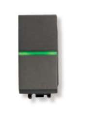 ABB NIE Zenit Бел Выключатель 1-клавишный кнопочный с индикацией НО-контакт 1 мод арт. N2104.5 BL