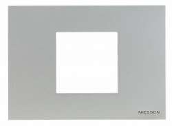 ABB NIE Zenit Серебро Рамка итальянский стандарт на 2 модуля арт. N2472 PL