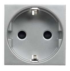 ABB NIE Zenit Серебро Розетка с/з с защитными шторками, винт. зажим, 2 мод арт. N2288 PL