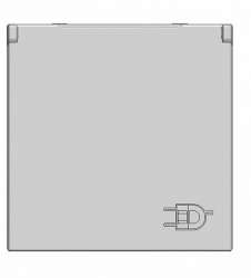 ABB NIE Zenit Серебро Розетка с/з с защитными шторками с крышкой 2 мод арт. N2288.1 PL