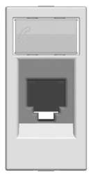 ABB NIE Zenit Серебро Розетка телефонная на 6 контактов, RJ12, 1 мод арт. N2117.6 PL