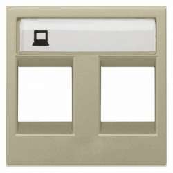 ABB NIE Zenit Шампань Накладка 2-я тел/комп розетки(для суп2017.2,2017.3,2018,2018.5,2018.6,2018.8 арт. N2218.2 CV