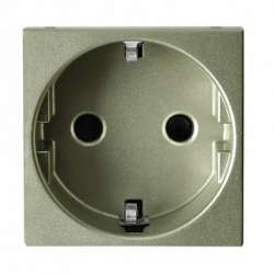 ABB NIE Zenit Шампань Розетка с/з с защитными шторками, безвинт. зажим, 2 мод арт. N2288.6 CV