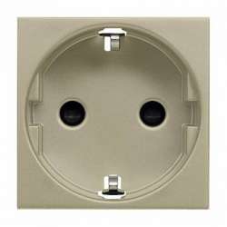 ABB NIE Zenit Шампань Розетка с/з с защитными шторками, винт. зажим, 2 мод арт. N2288 CV