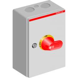 ABB OTL63 Выключатель нагрузки в металлическом боксе OTL63BA3M 63А желтокрасная рукоятка арт. 1SCA022562R6570