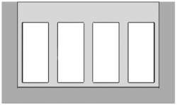 ABB Панель лицевая для бокса рабочего места открытого/скрытого монтажа на 4 двойных адаптера с декоративной накладкой, серый арт. T1174 GR