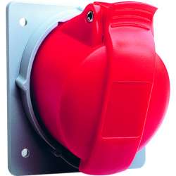 ABB RAM Розетка панельная с угловым минимальным фланцем 332RAM9, 32A, 3P+E, IP44, 9ч арт. 2CMA170037R1000