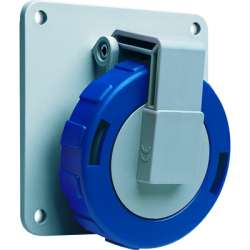 ABB RAU Розетка панельная с угловым фланцем 216RAU12W, 16А, 2Р+Е, IP67, 12ч арт. 2CMA167000R1000