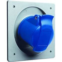 ABB RAU Розетка панельная с угловым унифицированным фланцем 216RAU12, 16A, 2P+E, IP45, 12ч арт. 2CMA193220R1000