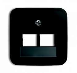 ABB Reflex SI Плата центральная для 2-постовой телекоммуникационной розетки 0214, 0215, 0217, 0218, с полем для надписи, Reflex S чёрный арт. 1753-0-9111