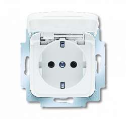 ABB Reflex SI Розетка с/з 16А 250В с крышкой, Reflex SI, альпийский белый арт. 2018-0-0778
