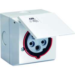 ABB Розетка для монтажа на поверхность CUED416-6+RD, 3P+N+E, 16А, IP44, 6ч арт. 2CMA178696R1000