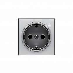 ABB SKY Нержавеющая сталь Накладка для розетки SCHUKO с линзой для контрольной подсветки арт. 2CLA858880A1401