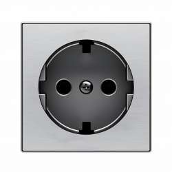 ABB SKY Нержавеющая сталь Накладка для розетки SCHUKO с плоской поверхностью арт. 2CLA858890A1401