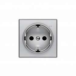 ABB SKY Серебристый алюминий Накладка для розетки SCHUKO с линзой для контрольной подсветки арт. 2CLA858880A1301