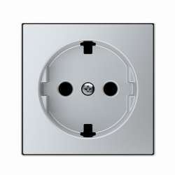 ABB SKY Серебристый алюминий Накладка для розетки SCHUKO с плоской поверхностью арт. 2CLA858890A1301