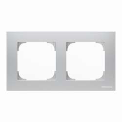 ABB SKY Серебристый алюминий Рамка 2-постовая арт. 2CLA857200A1301